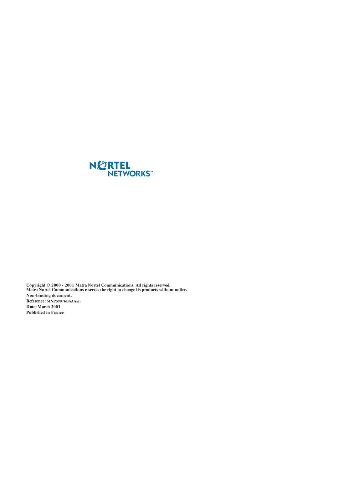 Nortel Networks M760 manual Date March Published in France 