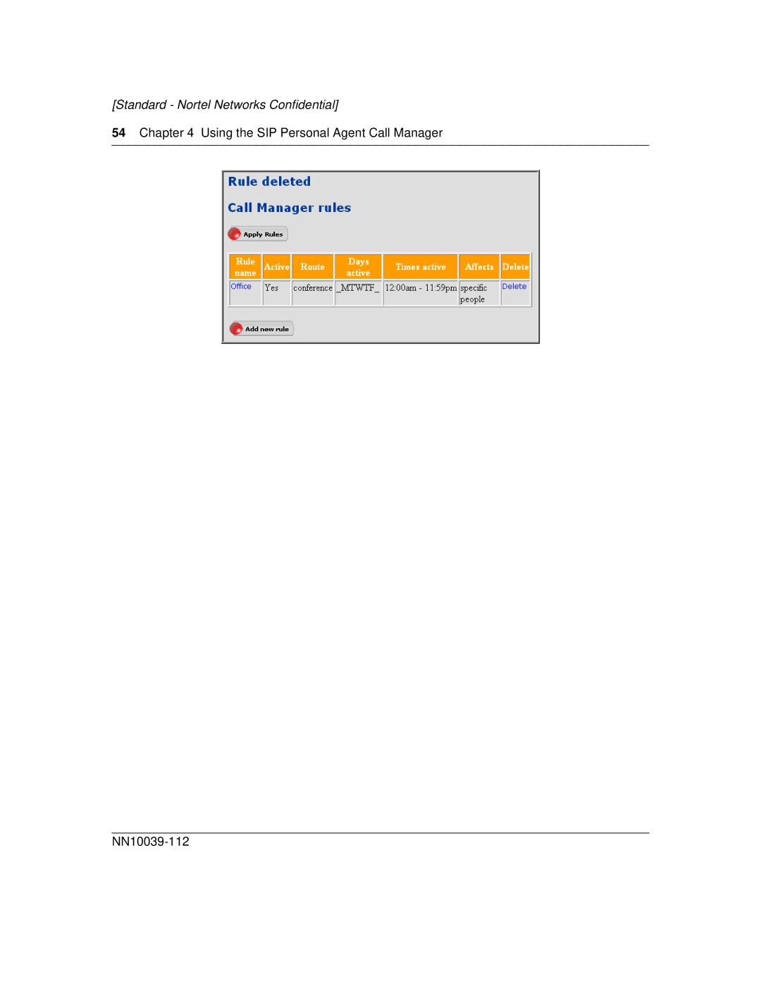 Nortel Networks MCP1.1 FP1 (2.02) manual Using the SIP Personal Agent Call Manager NN10039-112 