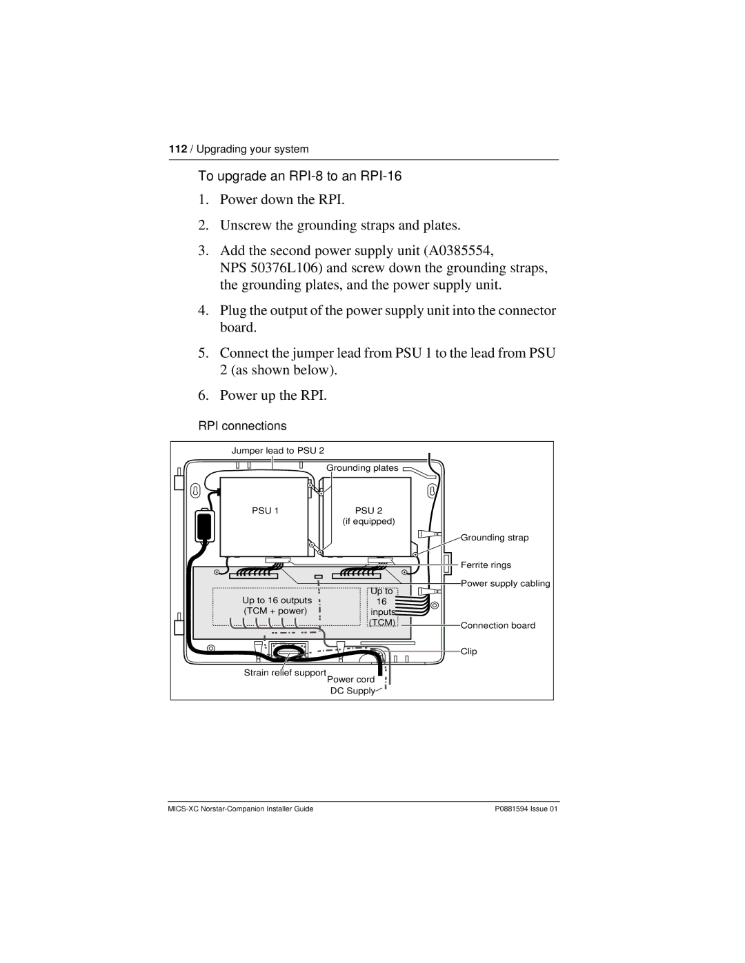 Nortel Networks MICS-XC manual RPI connections 