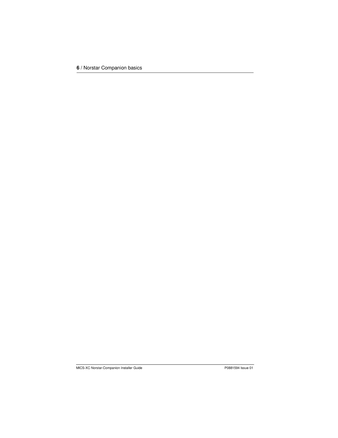 Nortel Networks MICS-XC manual Norstar Companion basics 