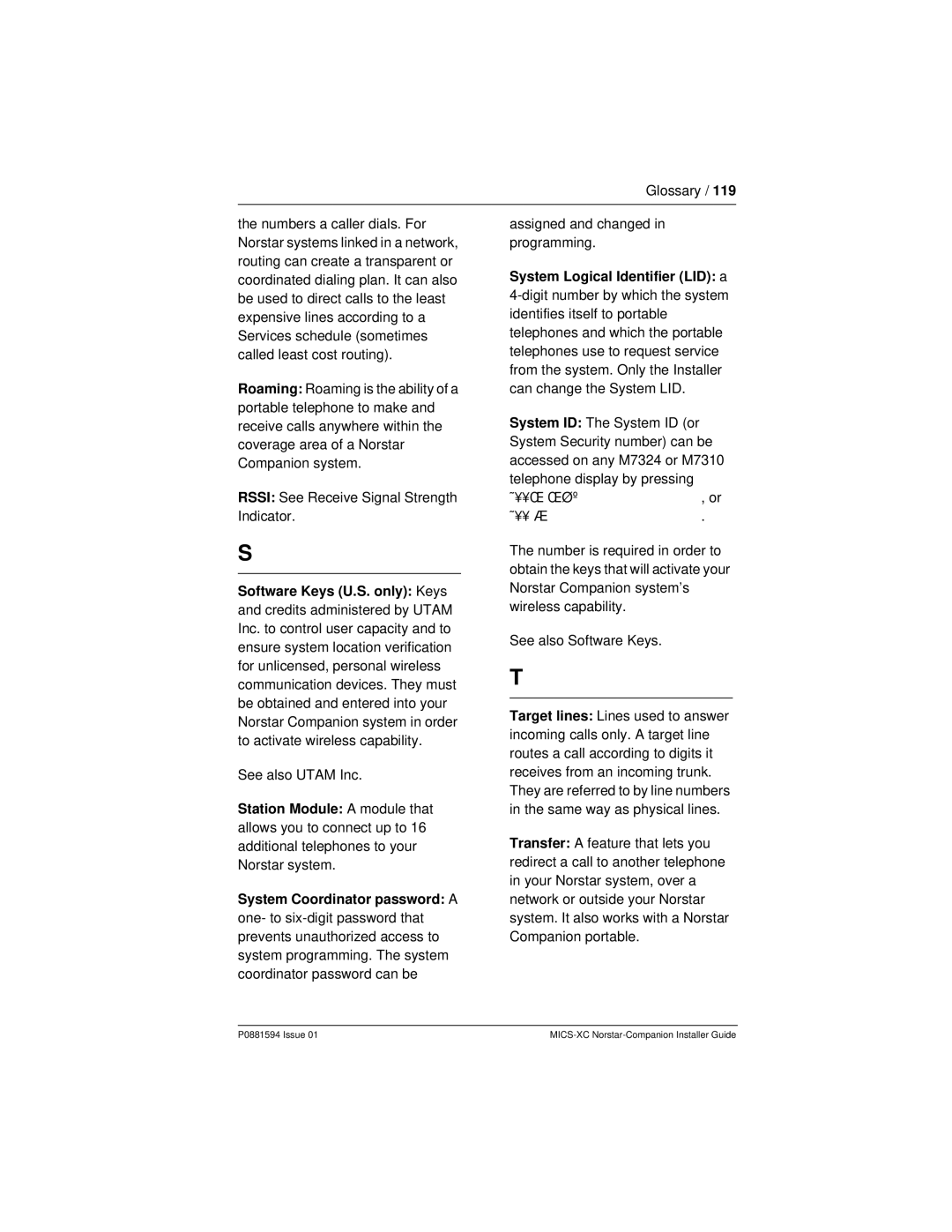 Nortel Networks MICS-XC manual See also Utam Inc 