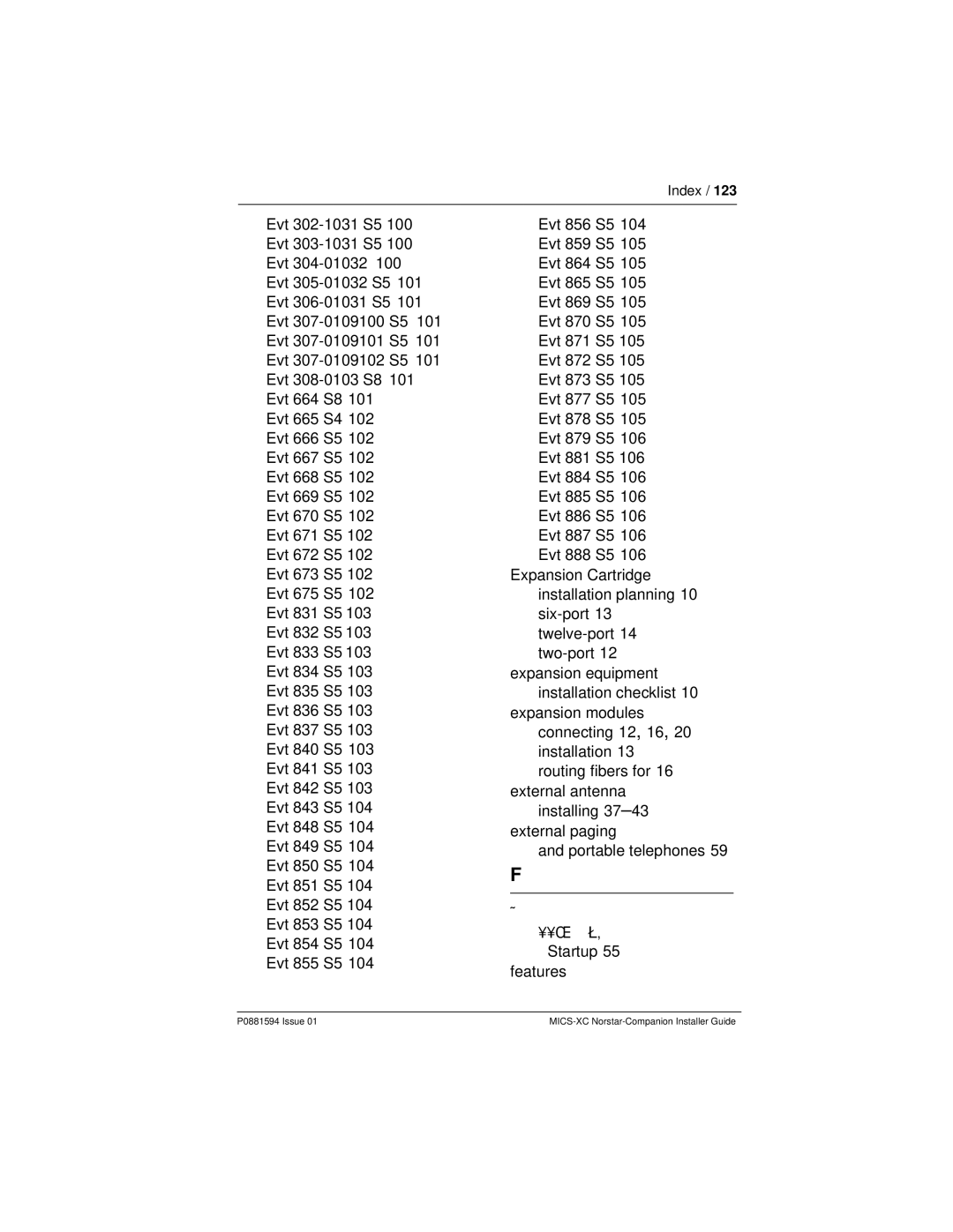 Nortel Networks MICS-XC manual Index 