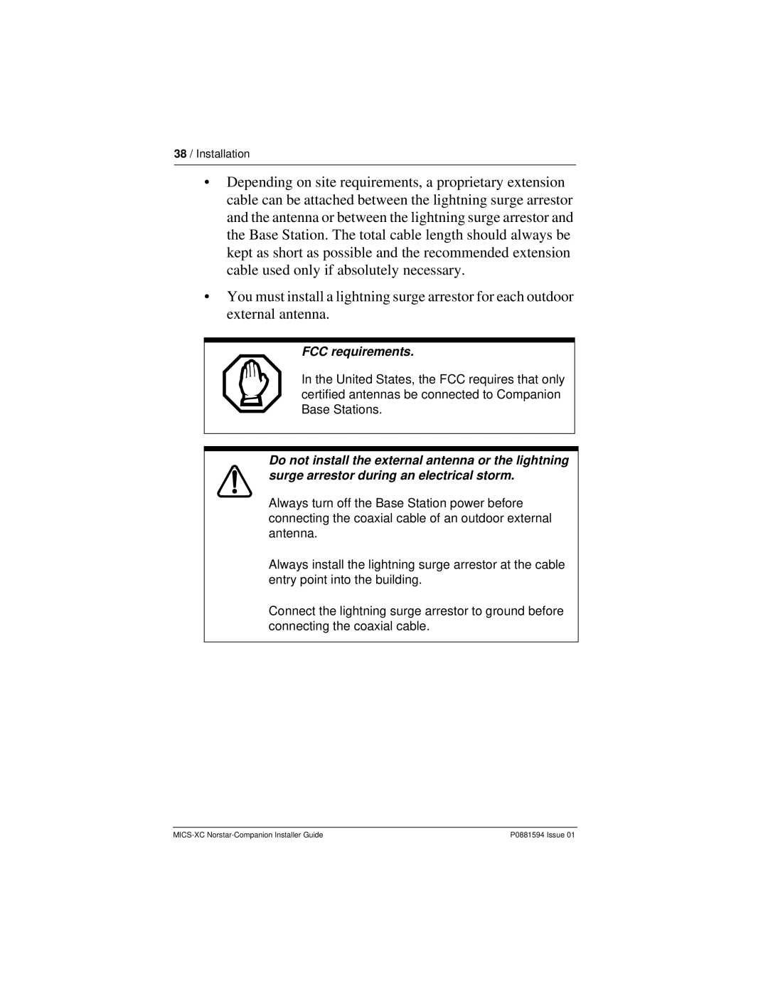 Nortel Networks MICS-XC manual FCC requirements 