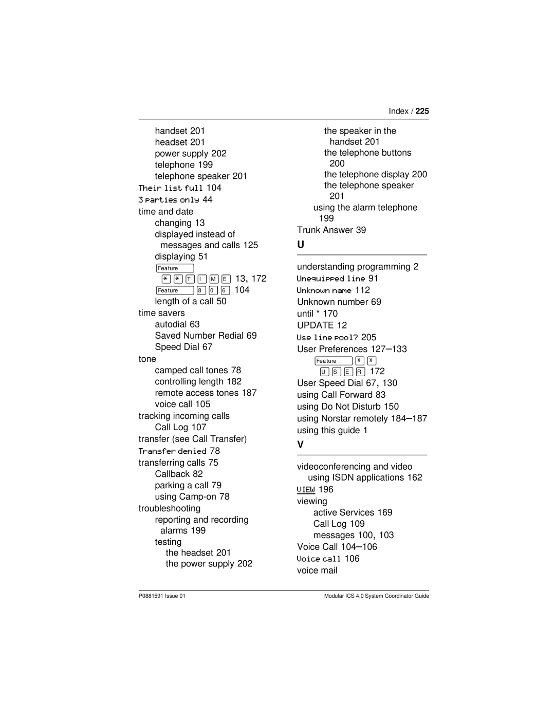 Nortel Networks Modular ICS 4.0 manual Their list full 104 3 parties only 44 time and date 