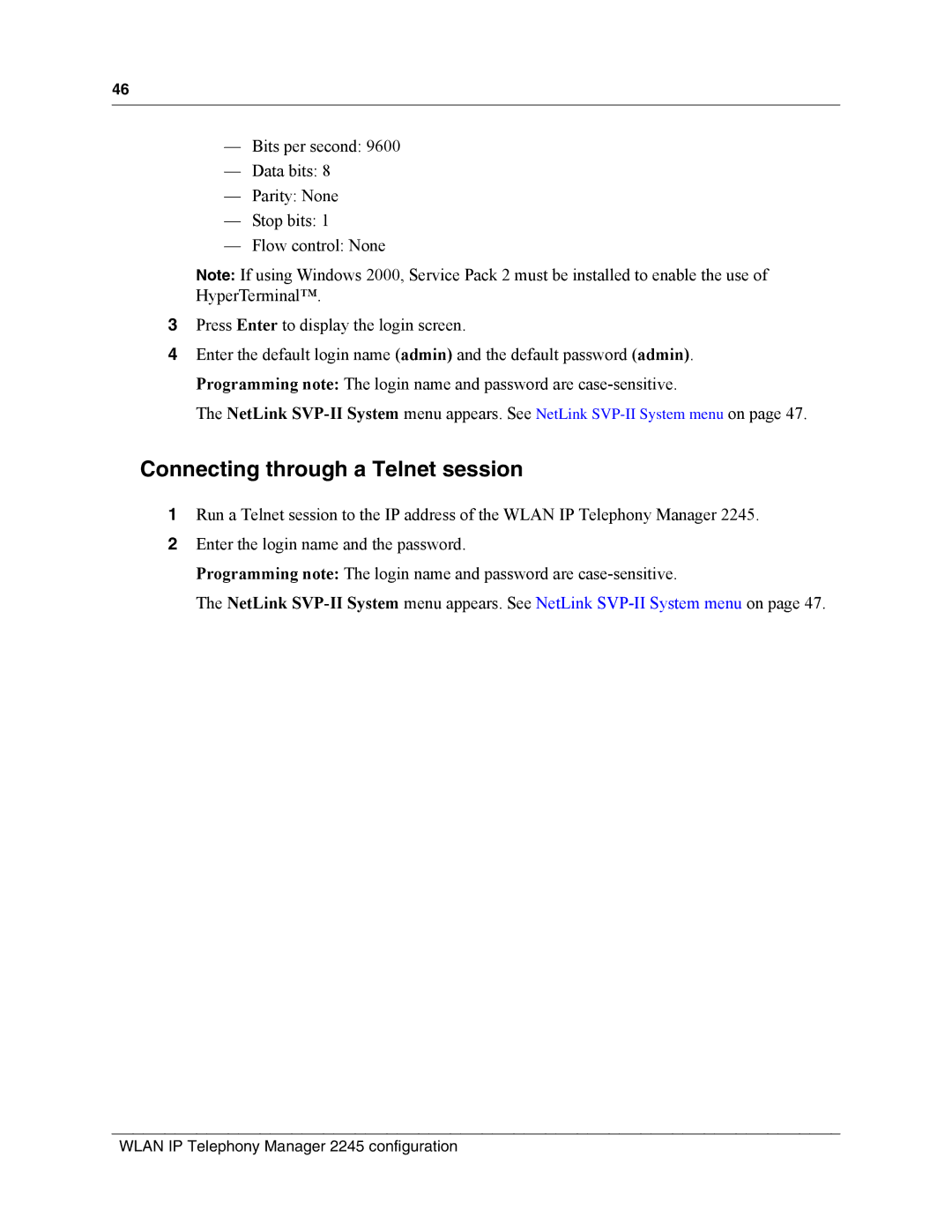 Nortel Networks MOG7xx, MOG6xx manual Connecting through a Telnet session 