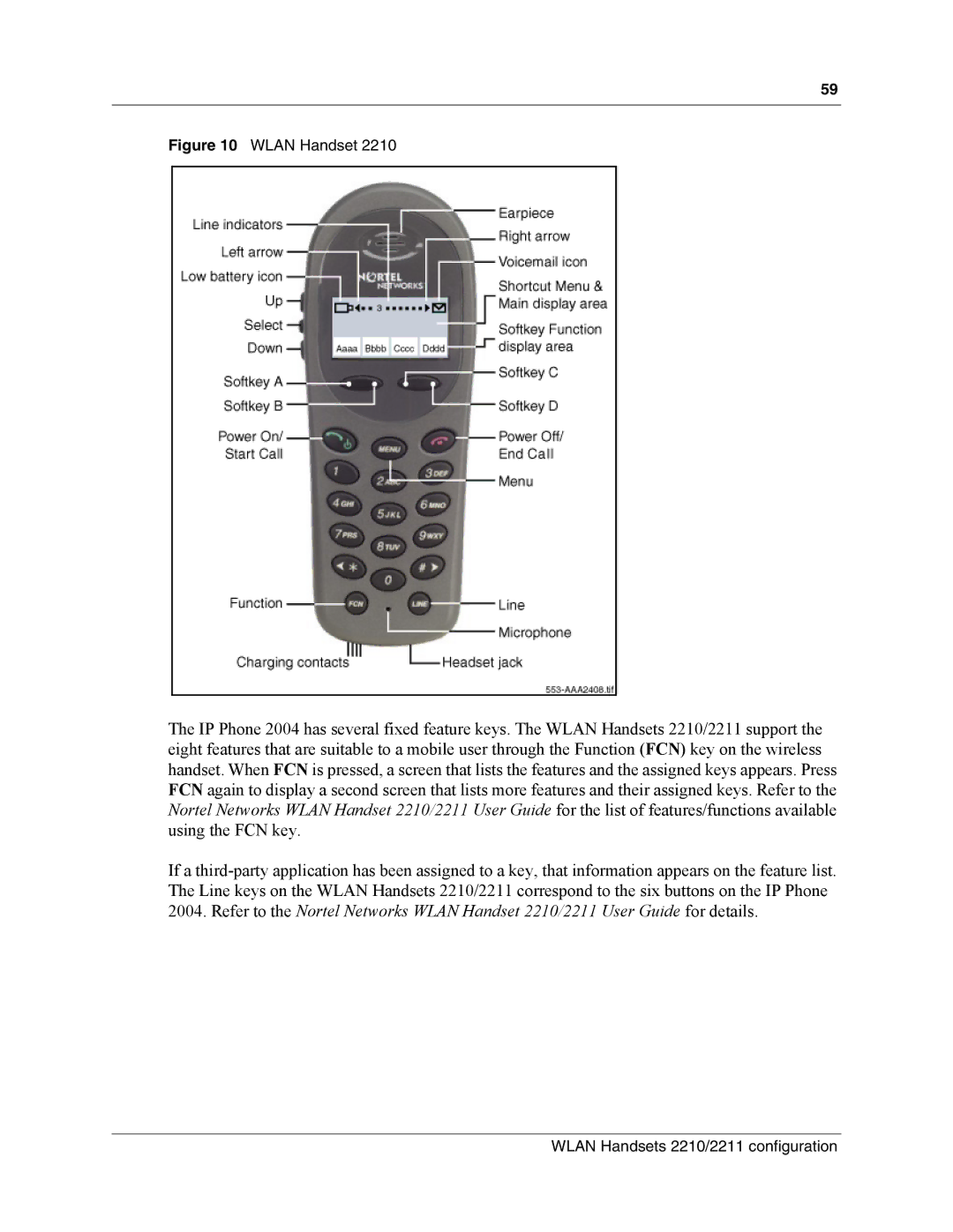 Nortel Networks MOG6xx, MOG7xx manual Wlan Handset 