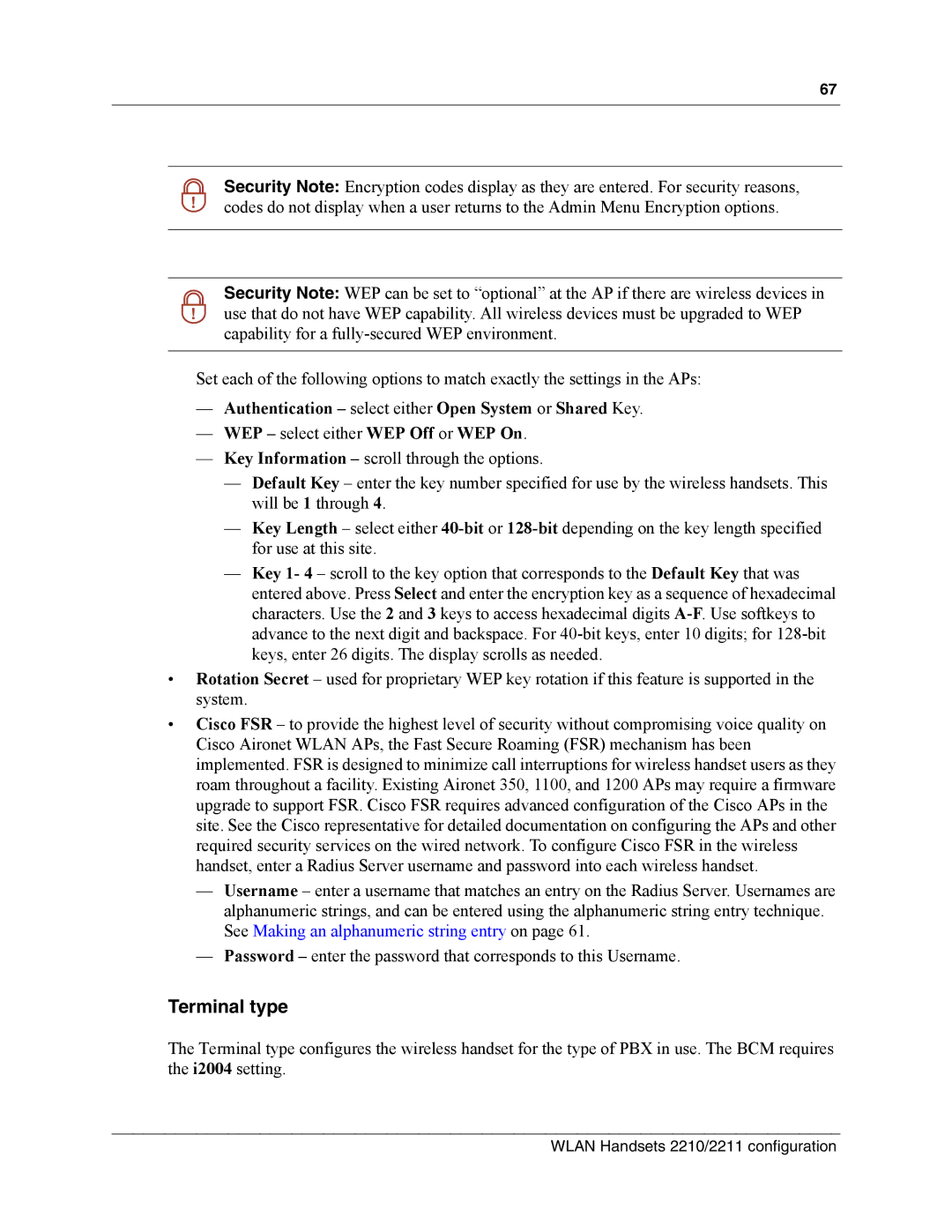 Nortel Networks MOG6xx, MOG7xx manual Terminal type 