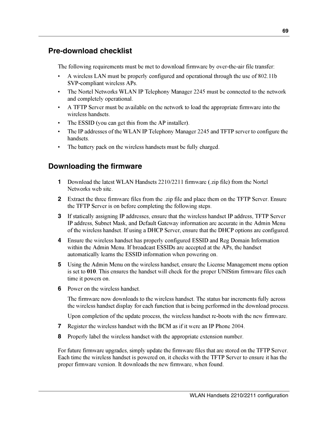 Nortel Networks MOG6xx, MOG7xx manual Pre-download checklist, Downloading the firmware 