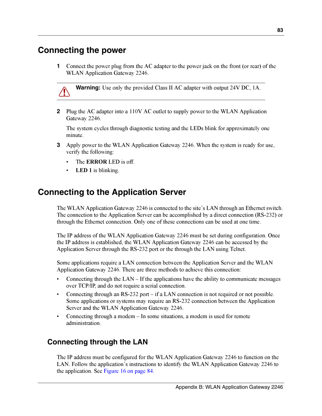 Nortel Networks MOG6xx, MOG7xx manual Connecting to the Application Server, Connecting through the LAN 