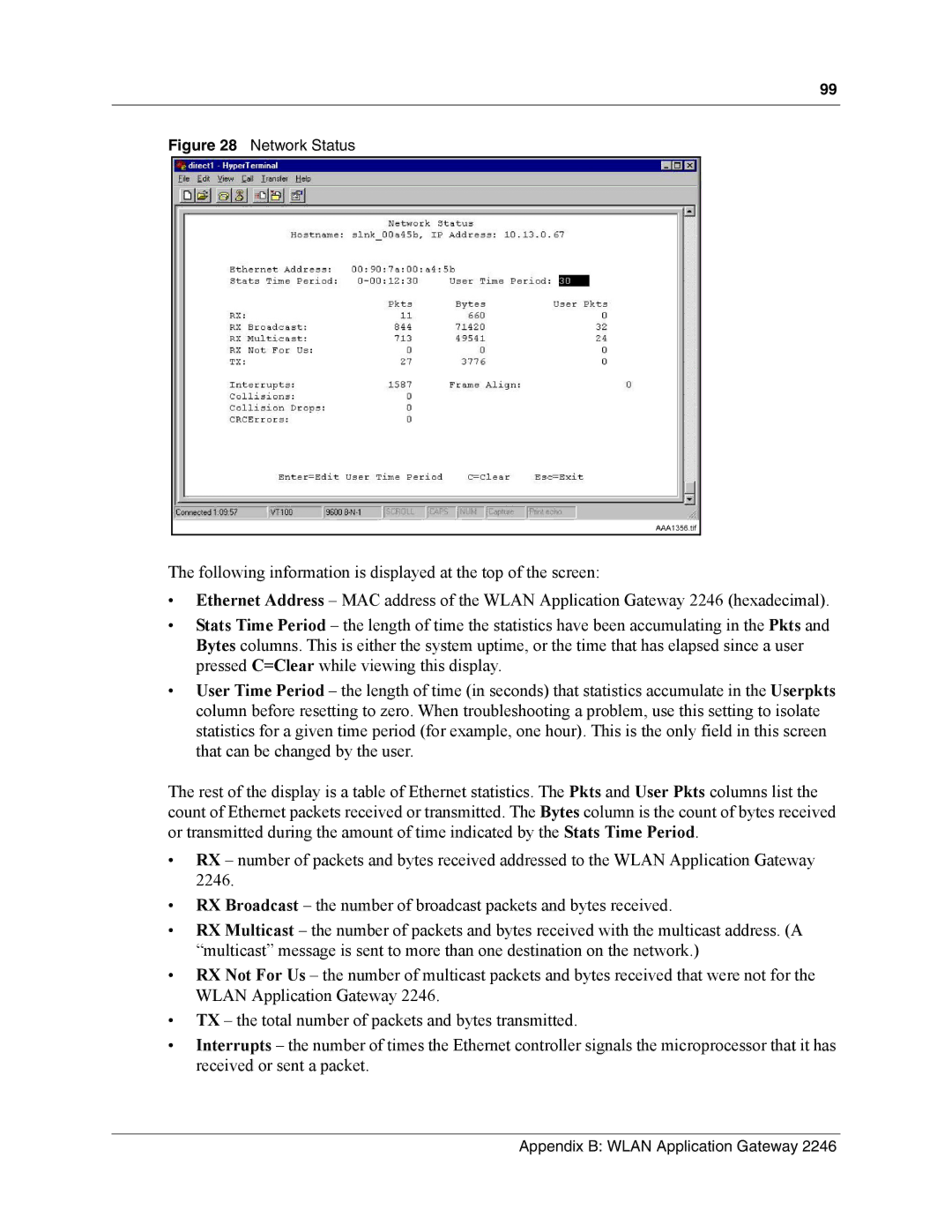 Nortel Networks MOG6xx, MOG7xx manual Network Status 