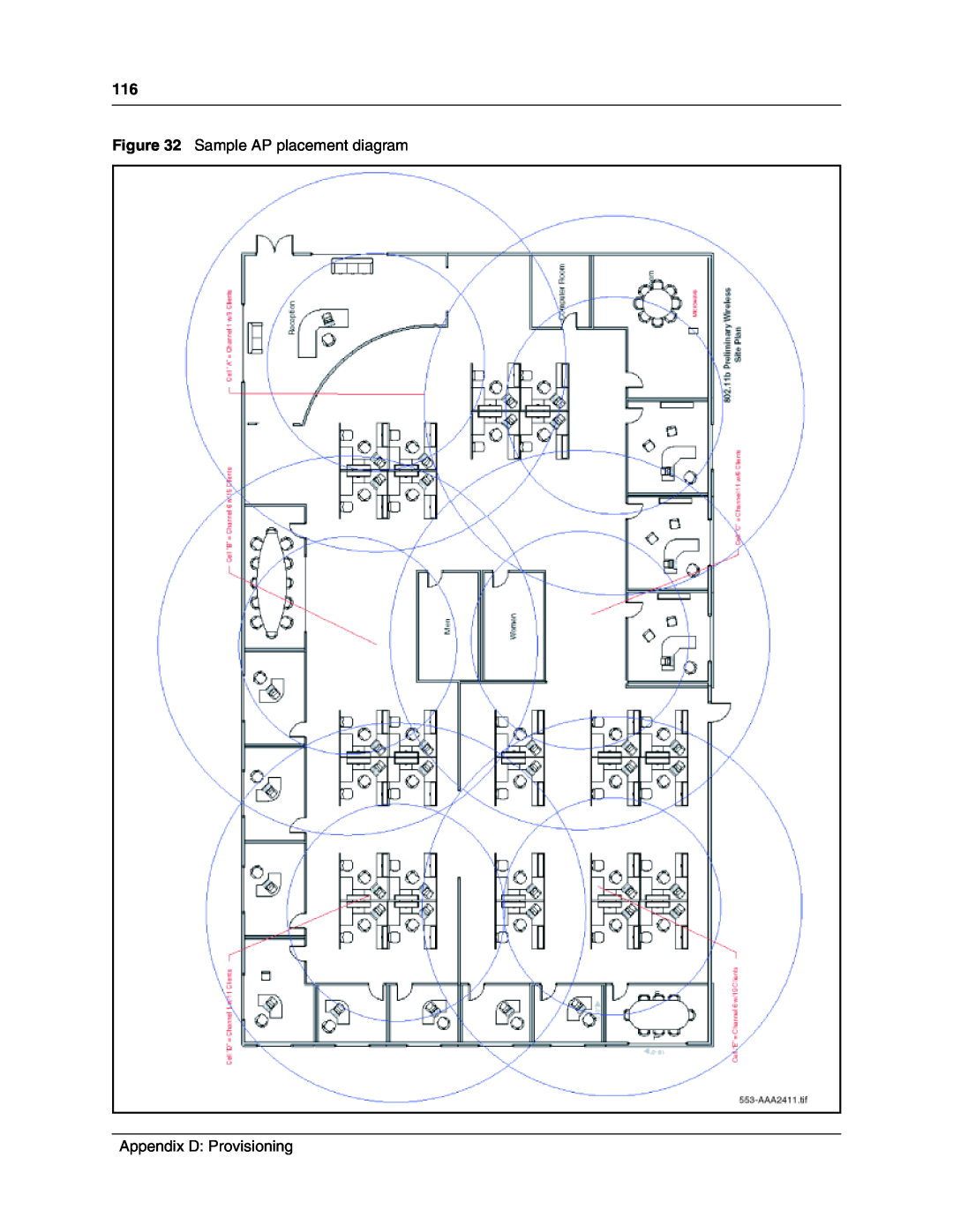 Nortel Networks MOG7xx, MOG6xx manual Sample AP placement diagram, Appendix D Provisioning 