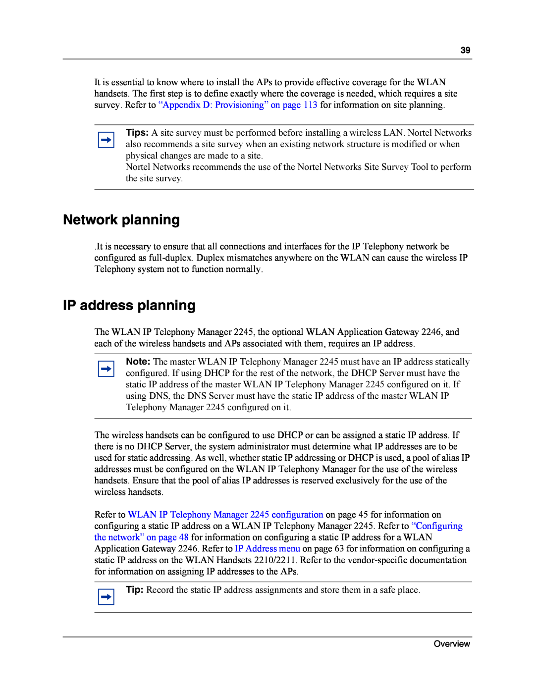 Nortel Networks MOG6xx, MOG7xx manual Network planning, IP address planning 