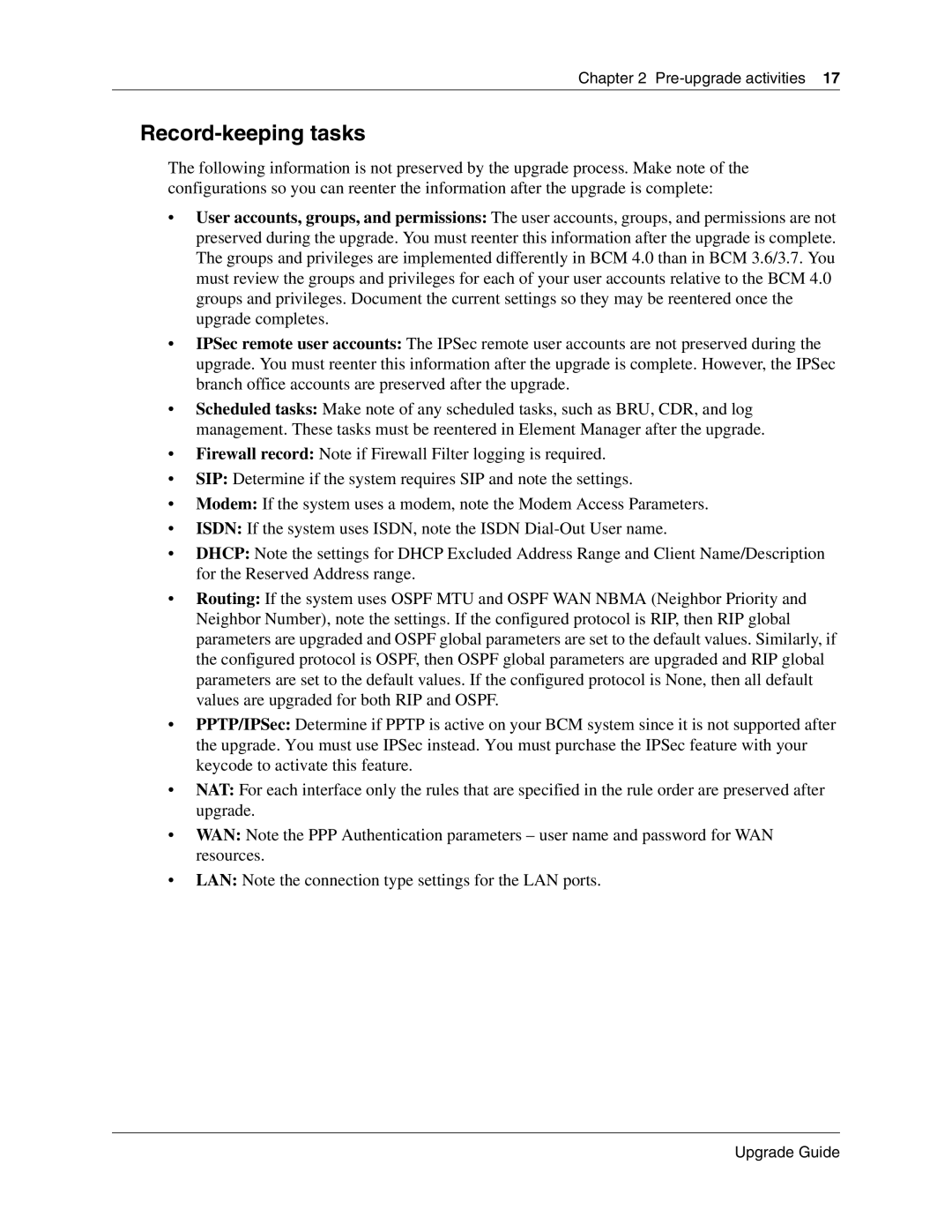 Nortel Networks n0060597 manual Record-keeping tasks 