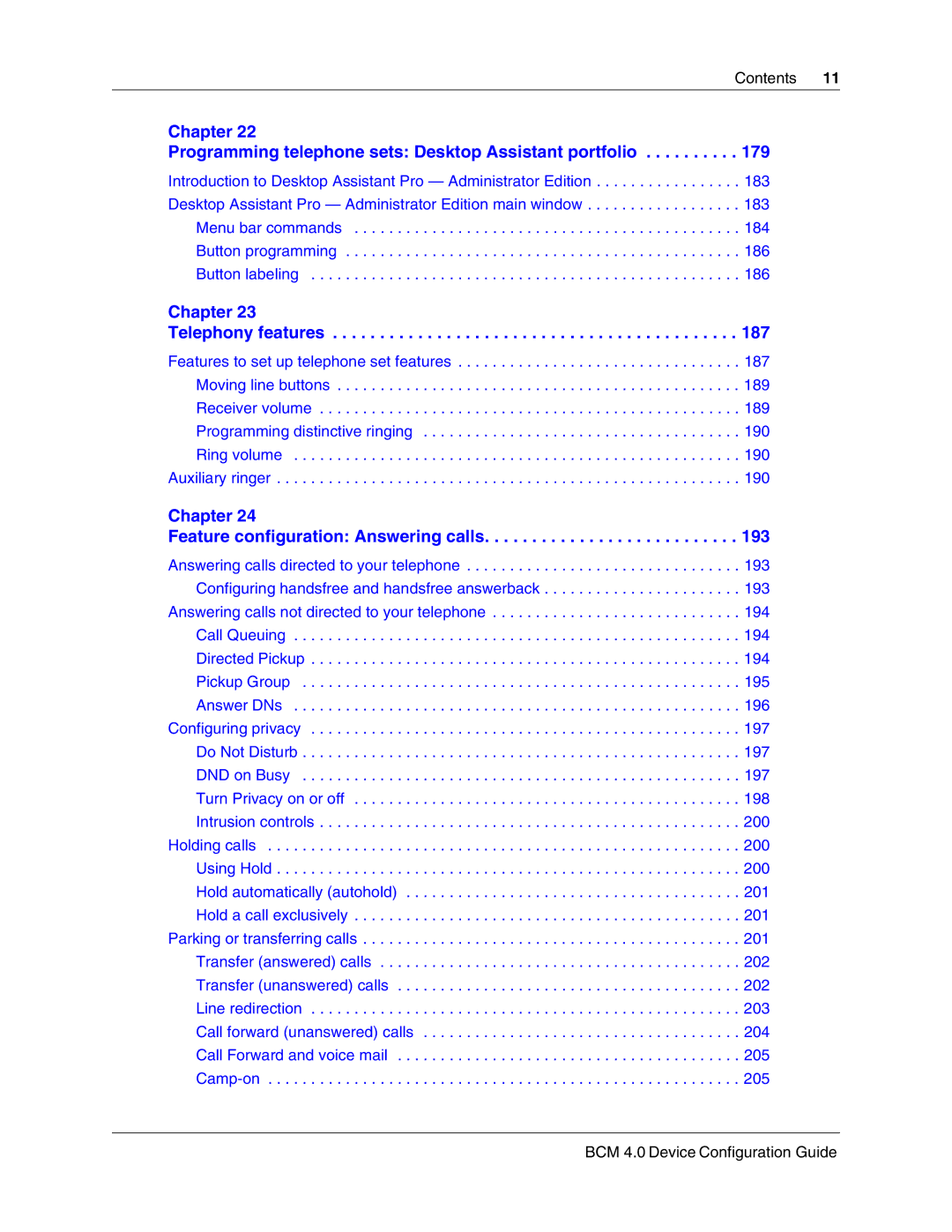 Nortel Networks N0060600 manual Chapter Telephony features 