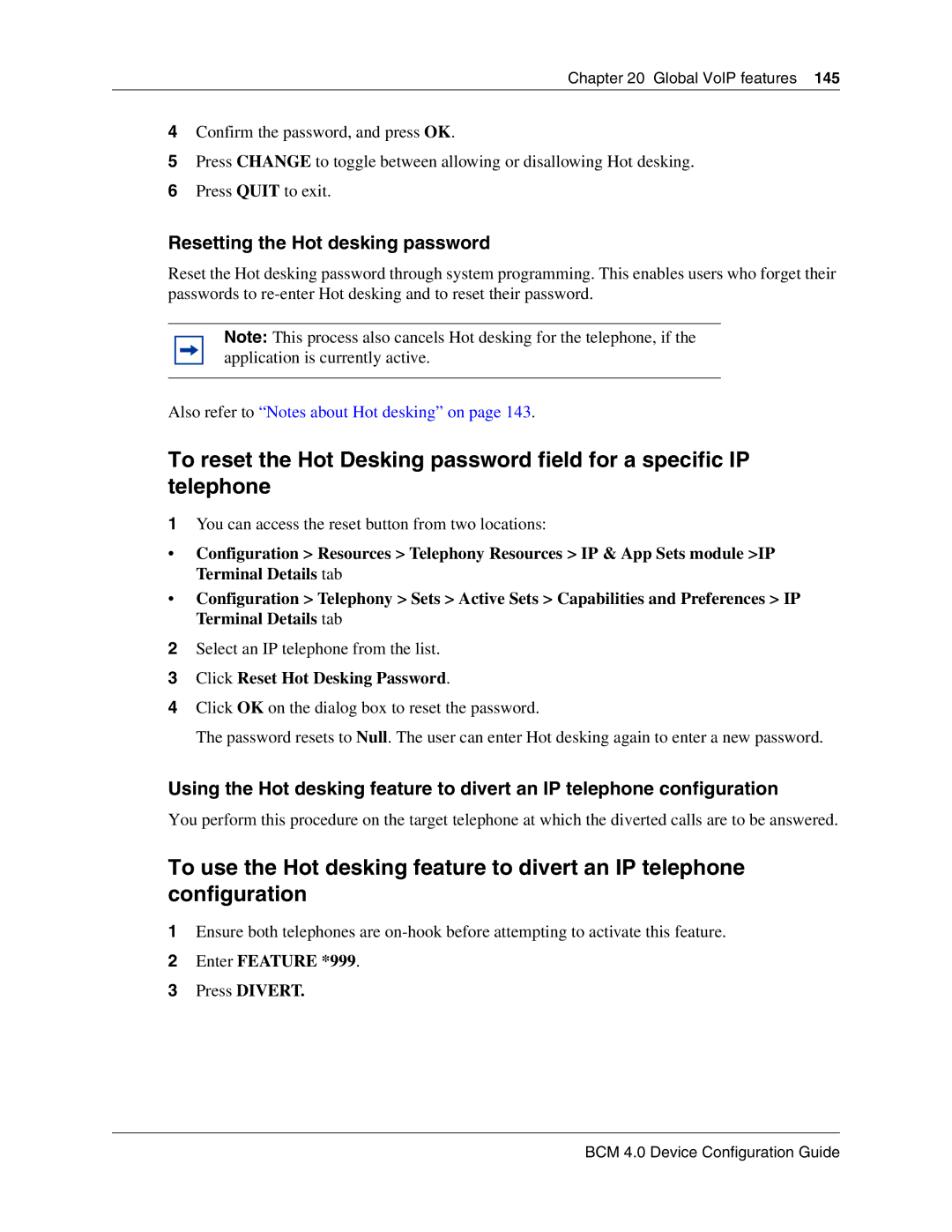 Nortel Networks N0060600 manual Resetting the Hot desking password, You can access the reset button from two locations 