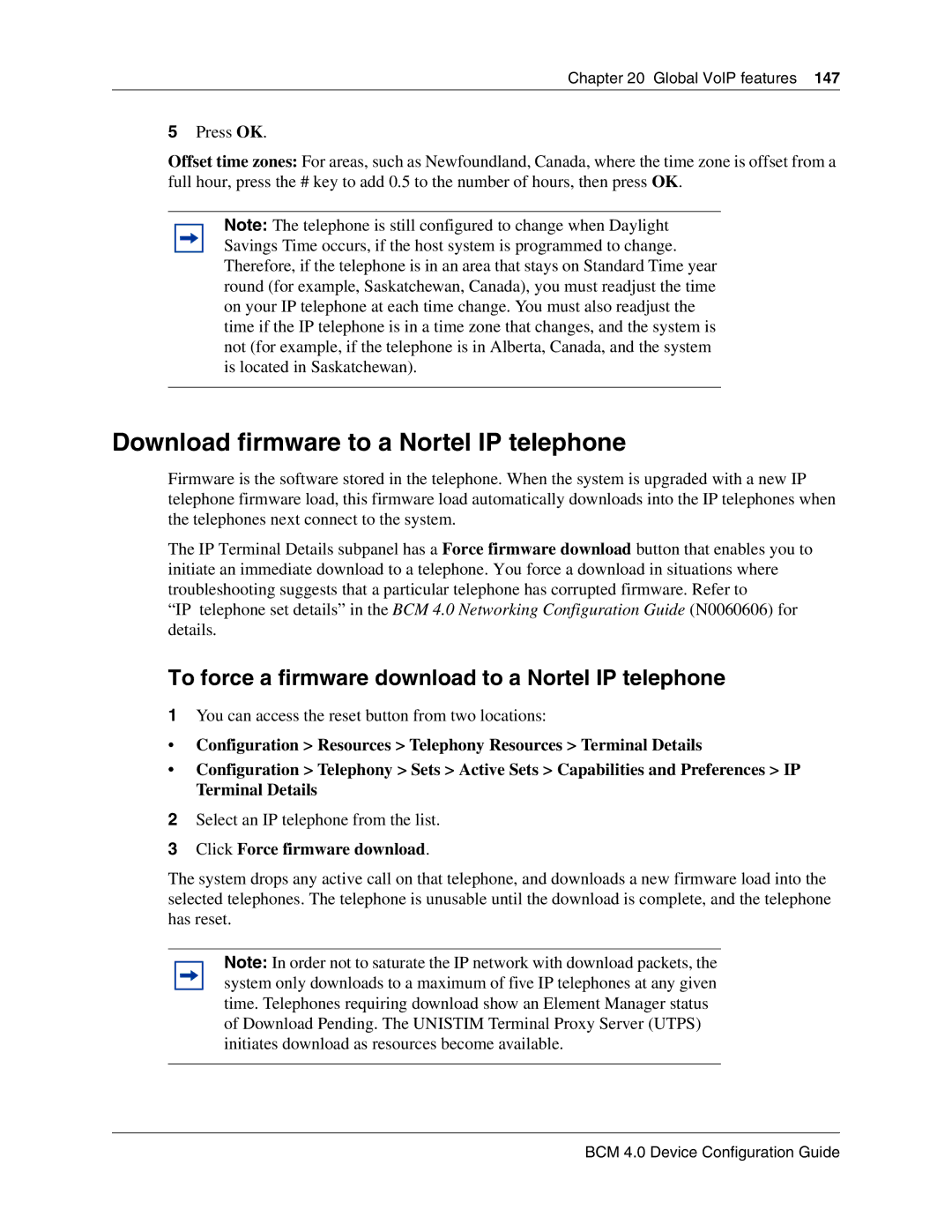 Nortel Networks N0060600 Download firmware to a Nortel IP telephone, To force a firmware download to a Nortel IP telephone 