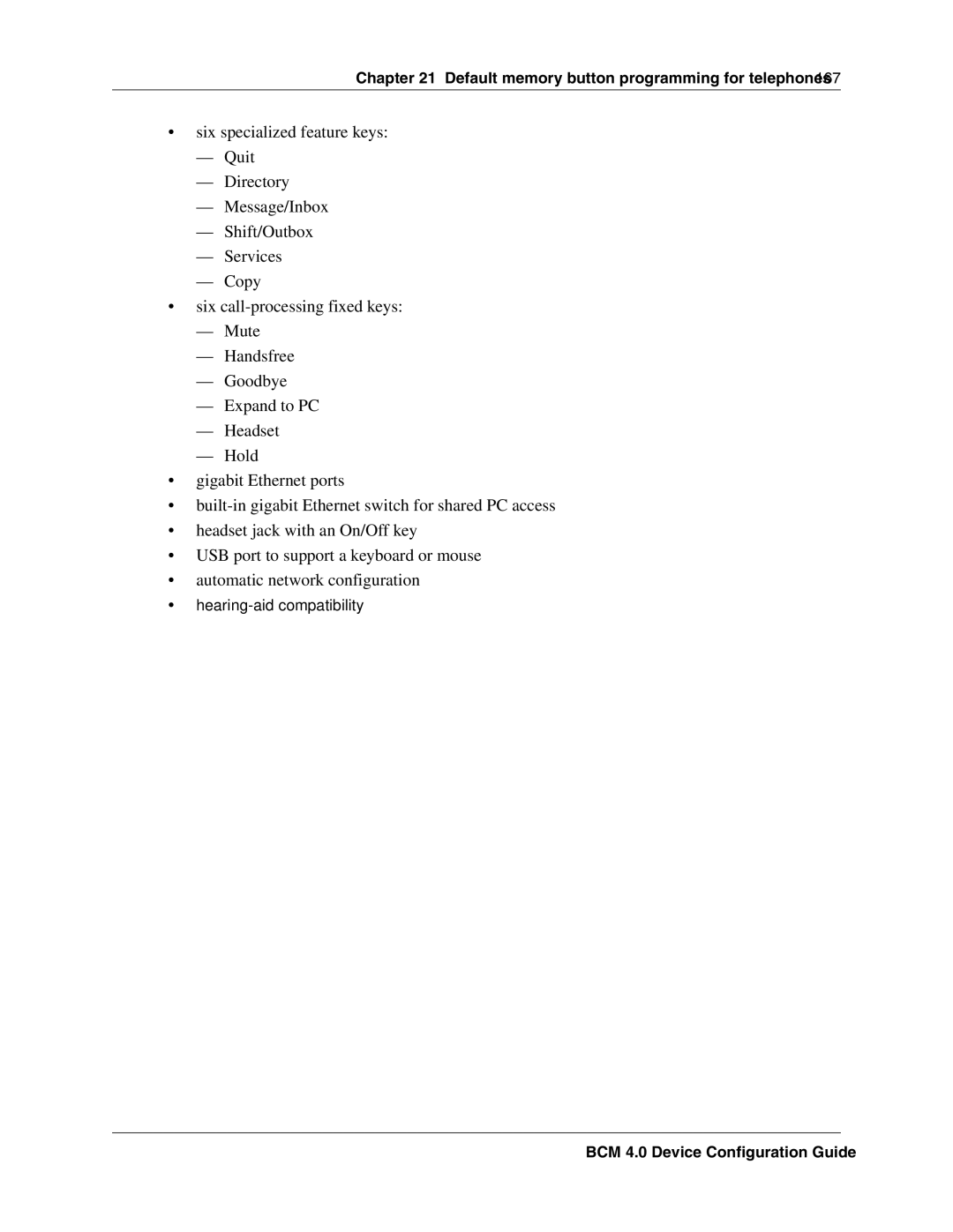 Nortel Networks N0060600 manual Hearing-aid compatibility BCM 4.0 Device Configuration Guide 