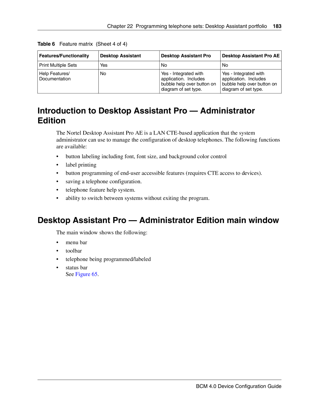 Nortel Networks N0060600 manual Introduction to Desktop Assistant Pro Administrator Edition 