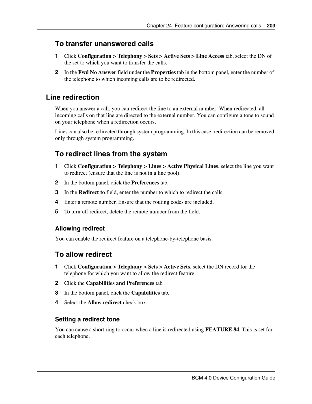 Nortel Networks N0060600 manual To transfer unanswered calls, Line redirection, To redirect lines from the system 