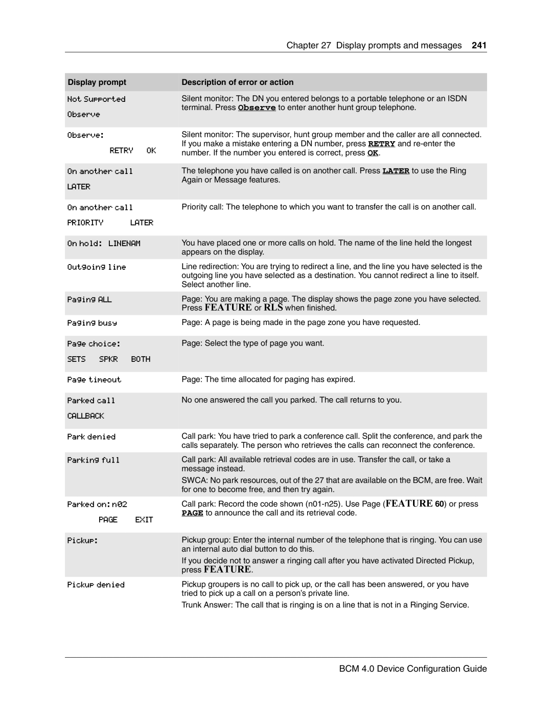 Nortel Networks N0060600 manual Retry OK 