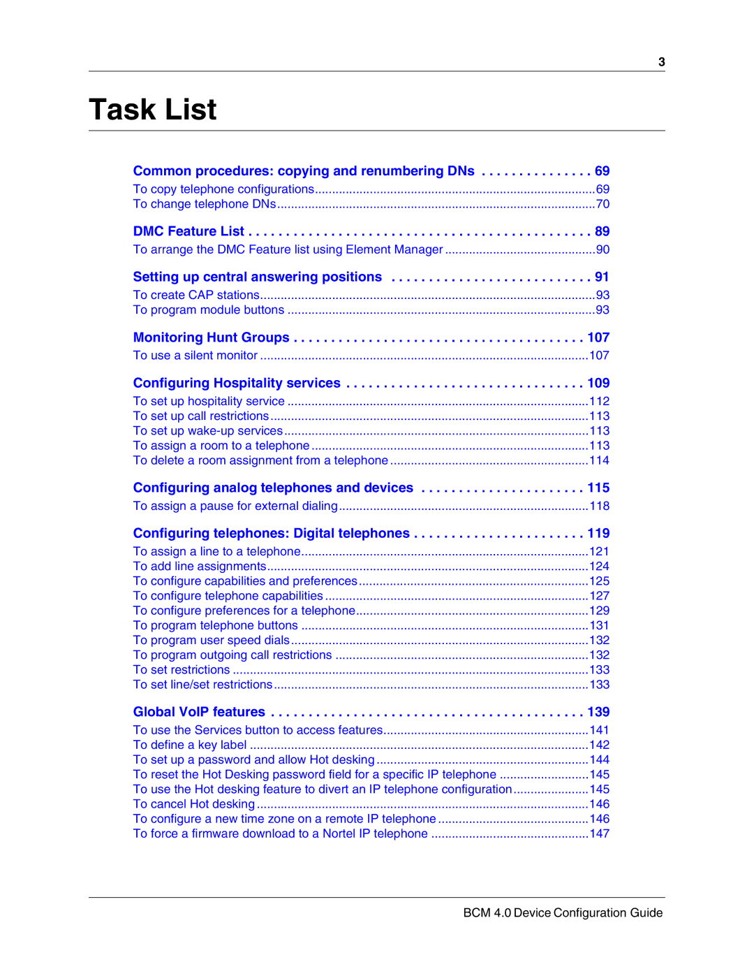 Nortel Networks N0060600 manual Task List, BCM 4.0 Device Configuration Guide 