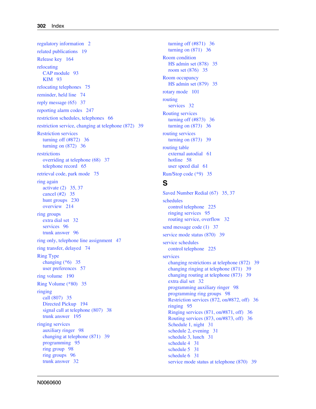 Nortel Networks N0060600 manual Index 