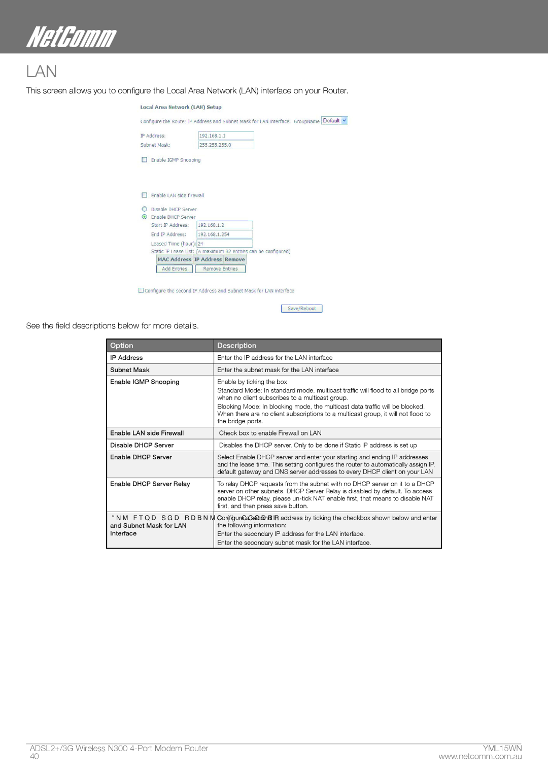 Nortel Networks N300 manual Lan 