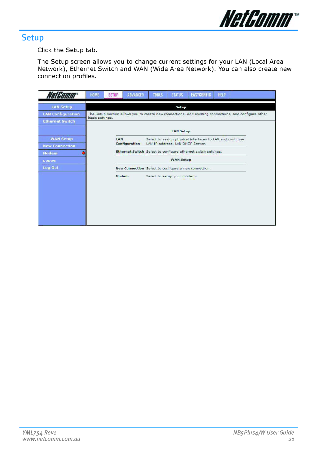 Nortel Networks NB5PLUS4/W manual Setup 