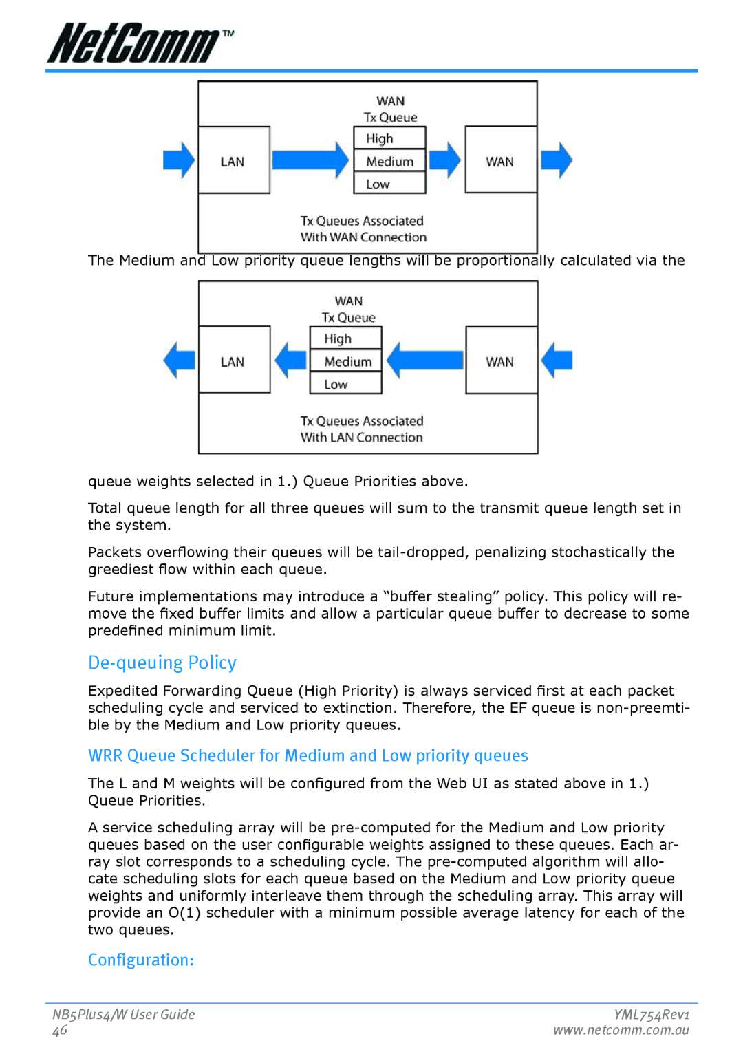 Nortel Networks NB5PLUS4/W manual De-queuing Policy, WRR Queue Scheduler for Medium and Low priority queues 