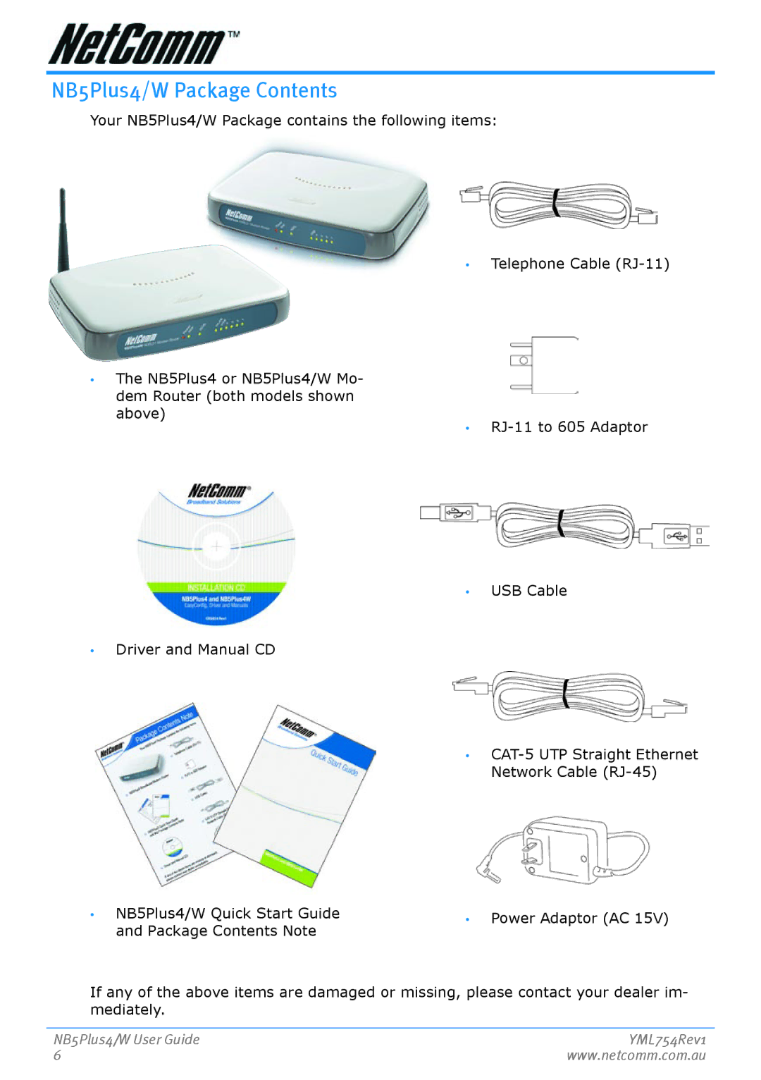 Nortel Networks NB5PLUS4/W manual NB5Plus4/W Package Contents 