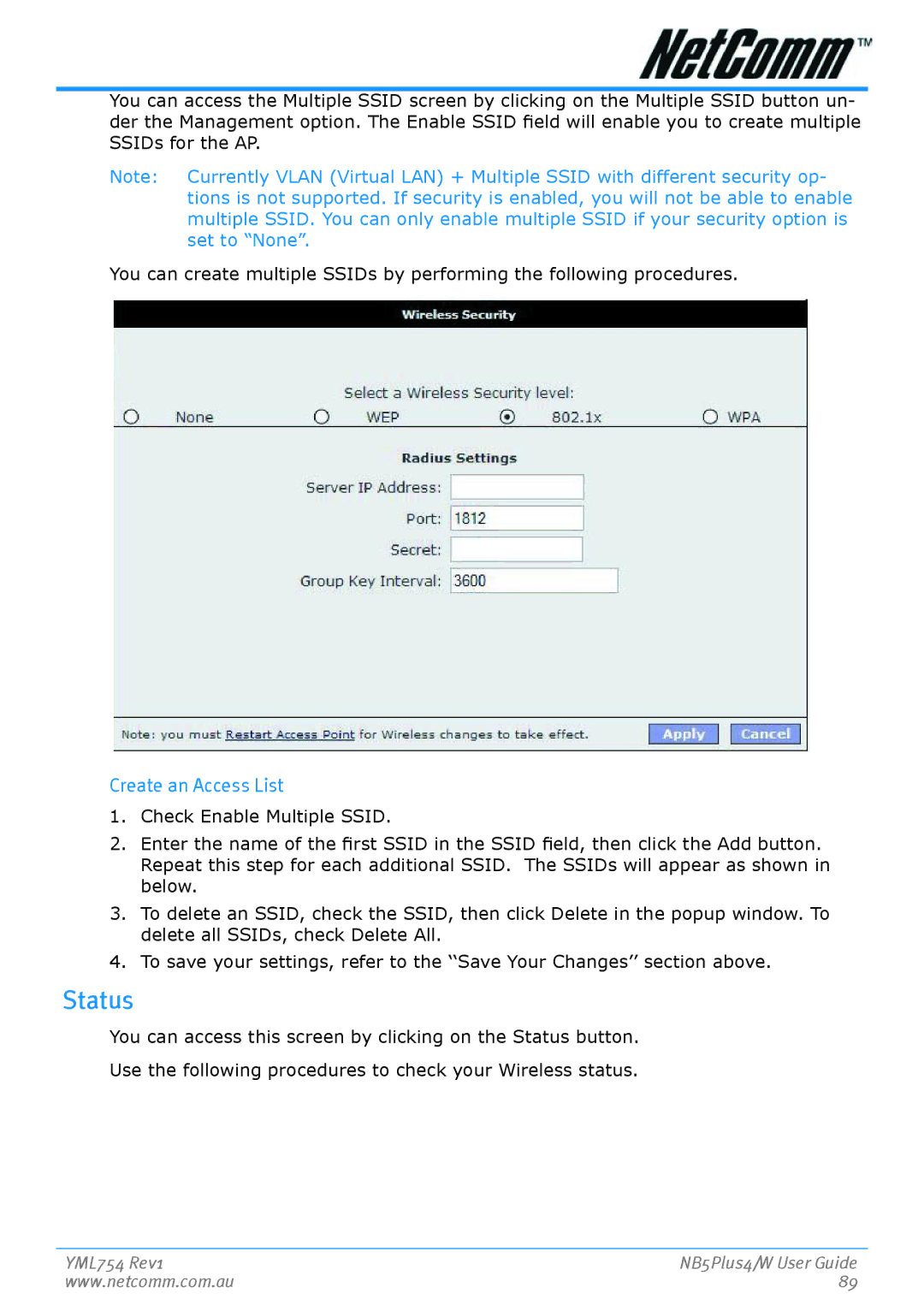 Nortel Networks NB5PLUS4/W manual Create an Access List 