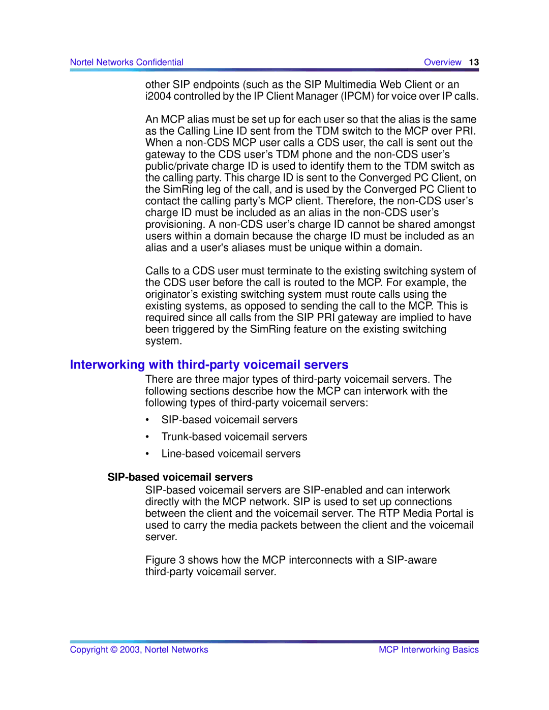 Nortel Networks NN10033-111 manual Interworking with third-party voicemail servers, SIP-based voicemail servers 