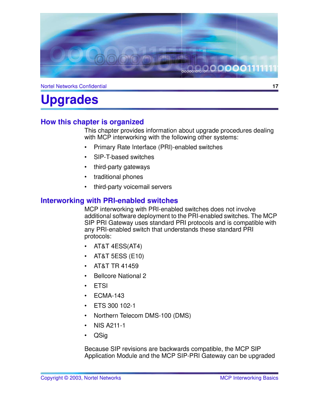 Nortel Networks NN10033-111 manual Upgrades, How this chapter is organized 