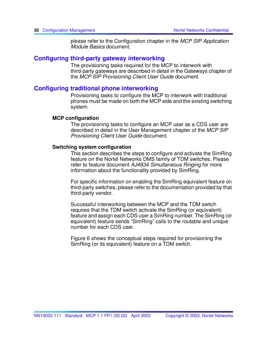 Nortel Networks NN10033-111 manual Configuring third-party gateway interworking, Configuring traditional phone interworking 