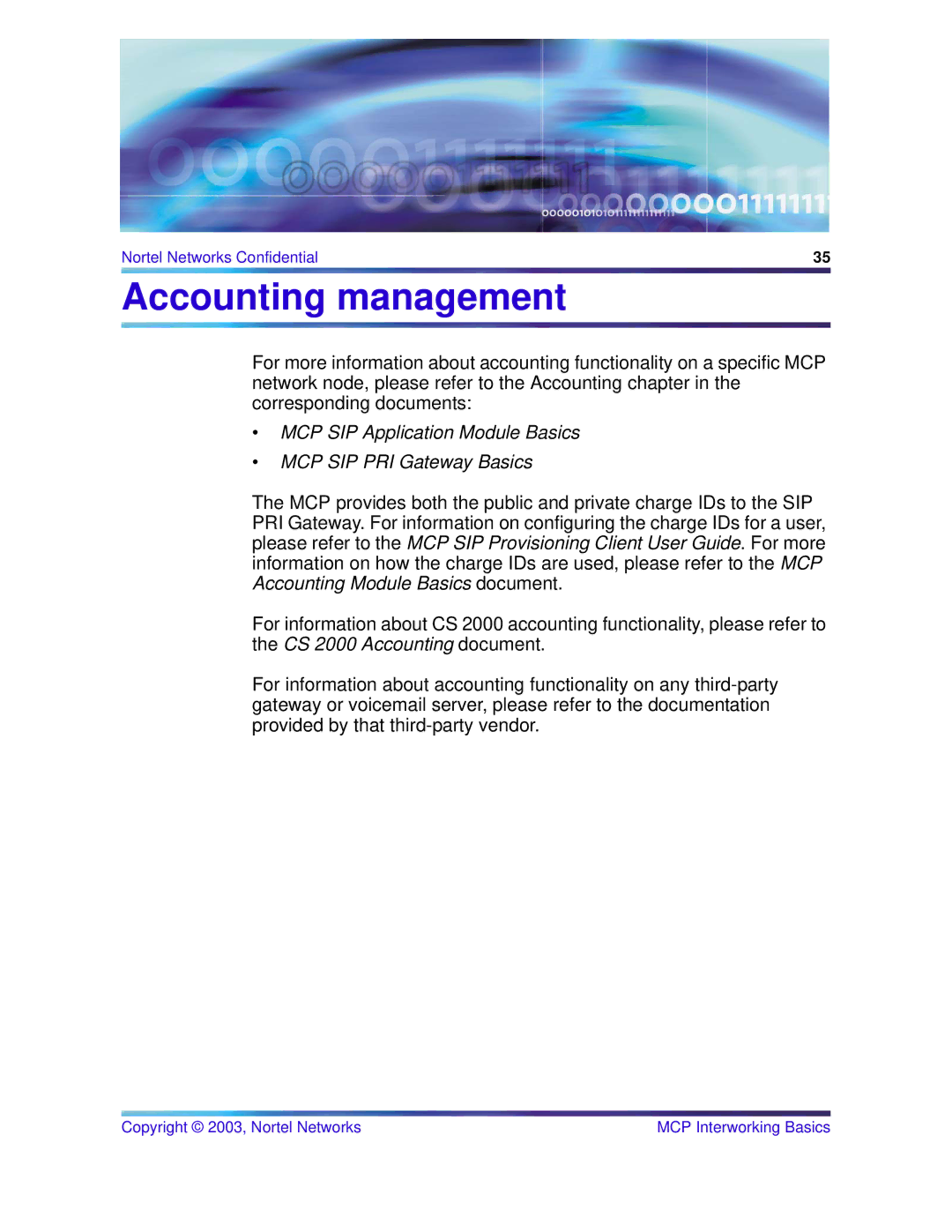 Nortel Networks NN10033-111 manual Accounting management 