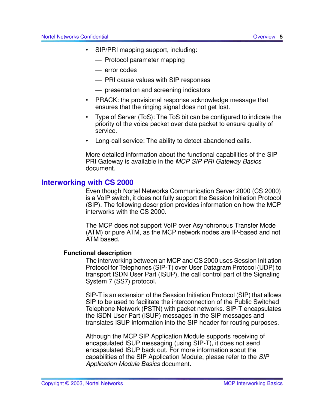 Nortel Networks NN10033-111 manual Interworking with CS 