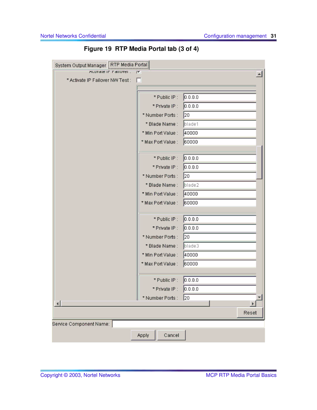 Nortel Networks MCP 1.1 FP1(02.02), NN10035-111 manual RTP Media Portal tab 3 