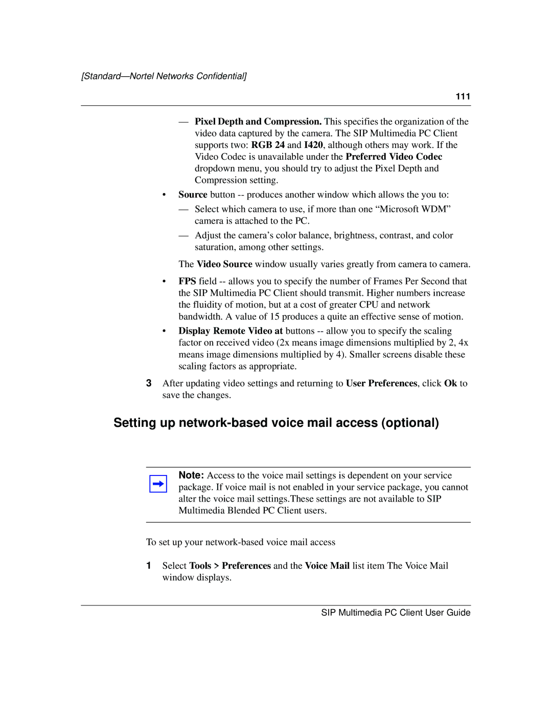 Nortel Networks NN10041-112 manual Setting up network-based voice mail access optional 