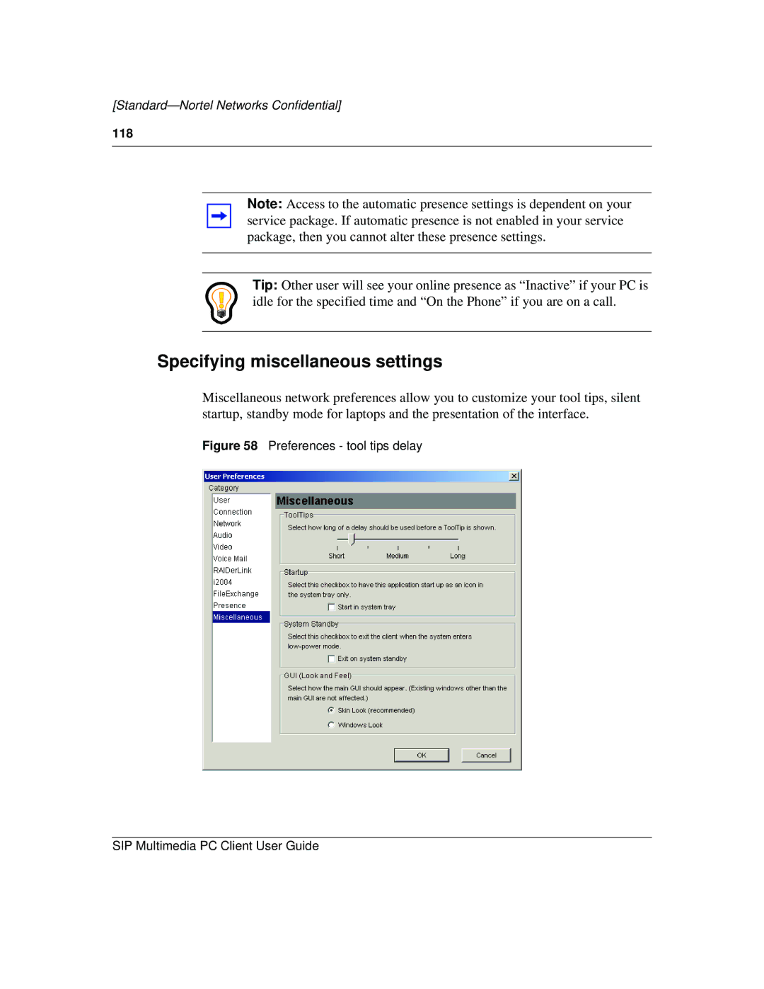 Nortel Networks NN10041-112 manual Specifying miscellaneous settings 