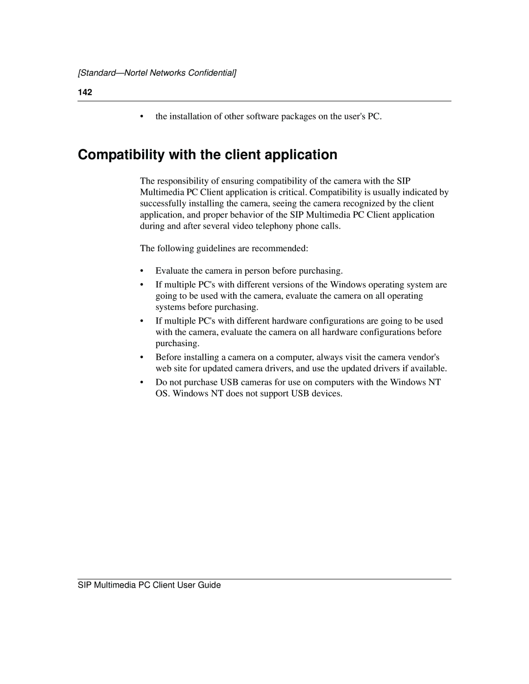 Nortel Networks NN10041-112 manual Compatibility with the client application 