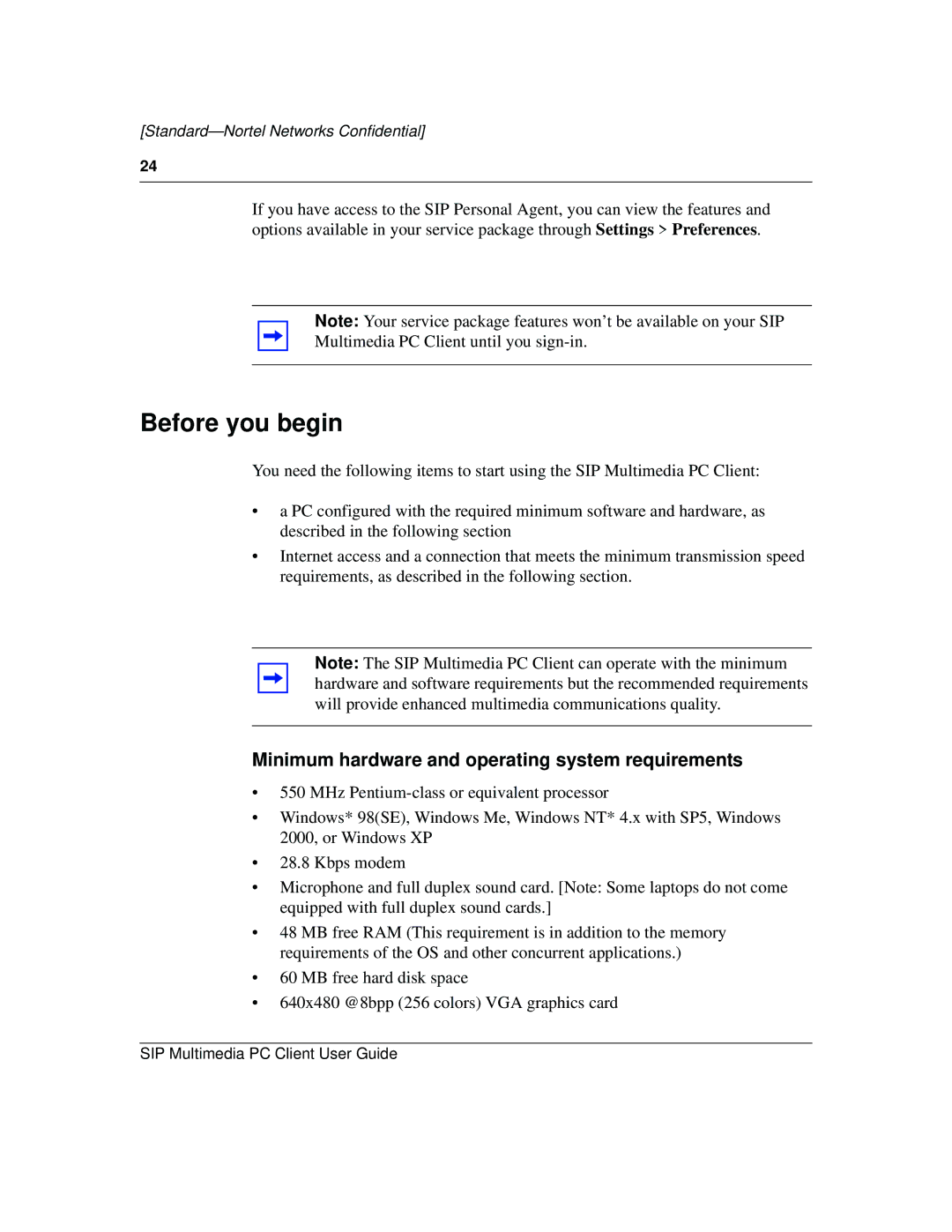 Nortel Networks NN10041-112 manual Before you begin, Minimum hardware and operating system requirements 