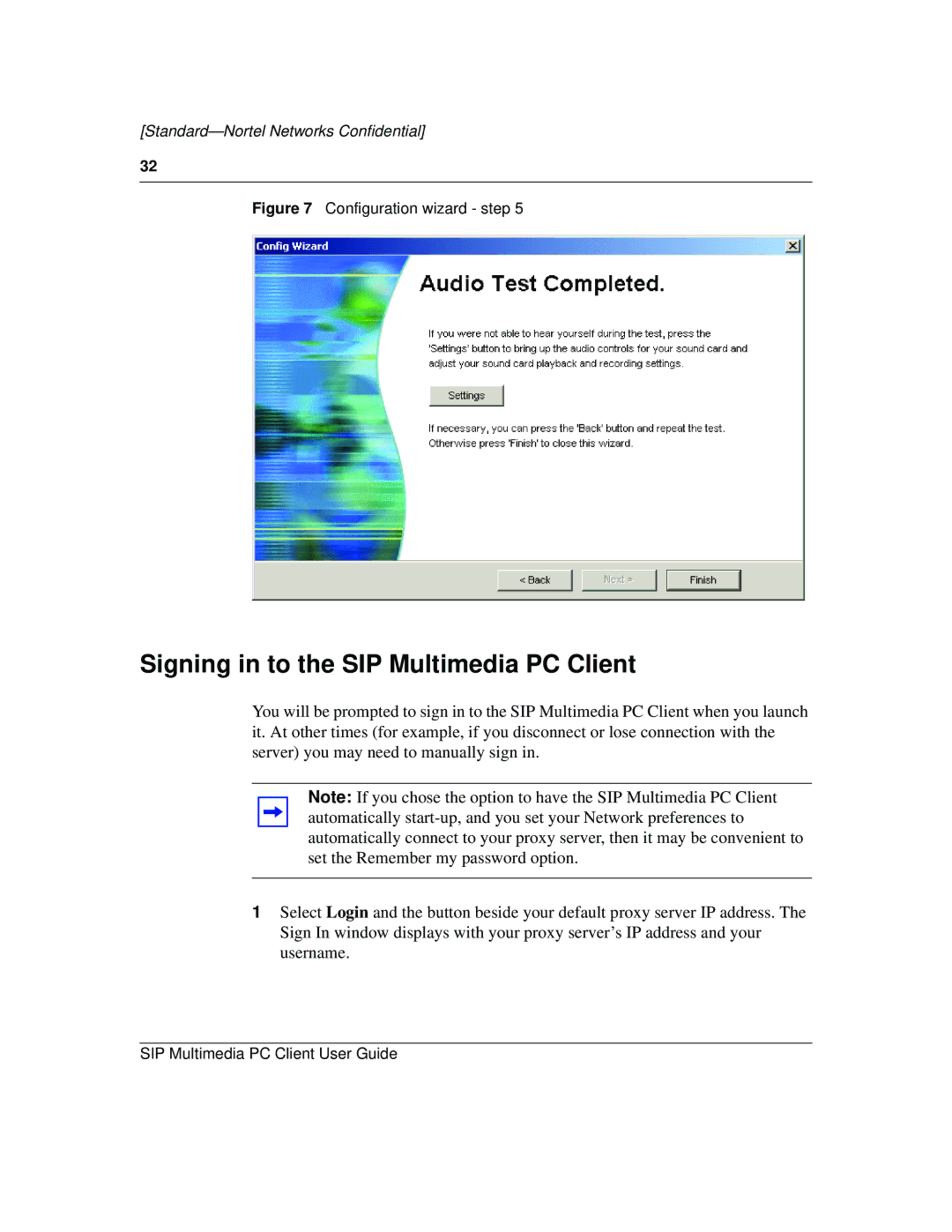 Nortel Networks NN10041-112 manual Signing in to the SIP Multimedia PC Client 