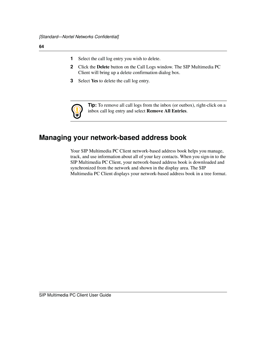 Nortel Networks NN10041-112 manual Managing your network-based address book 