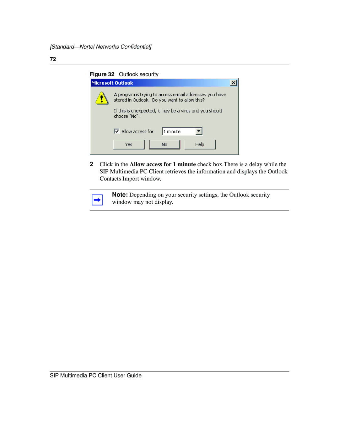 Nortel Networks NN10041-112 manual Outlook security 