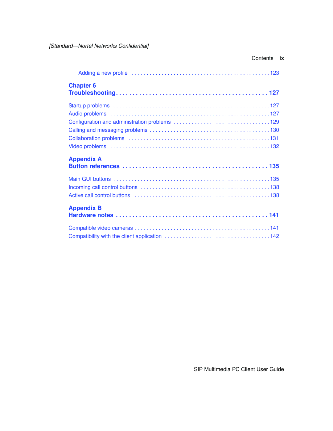 Nortel Networks NN10041-112 manual Appendix a Button references 135 