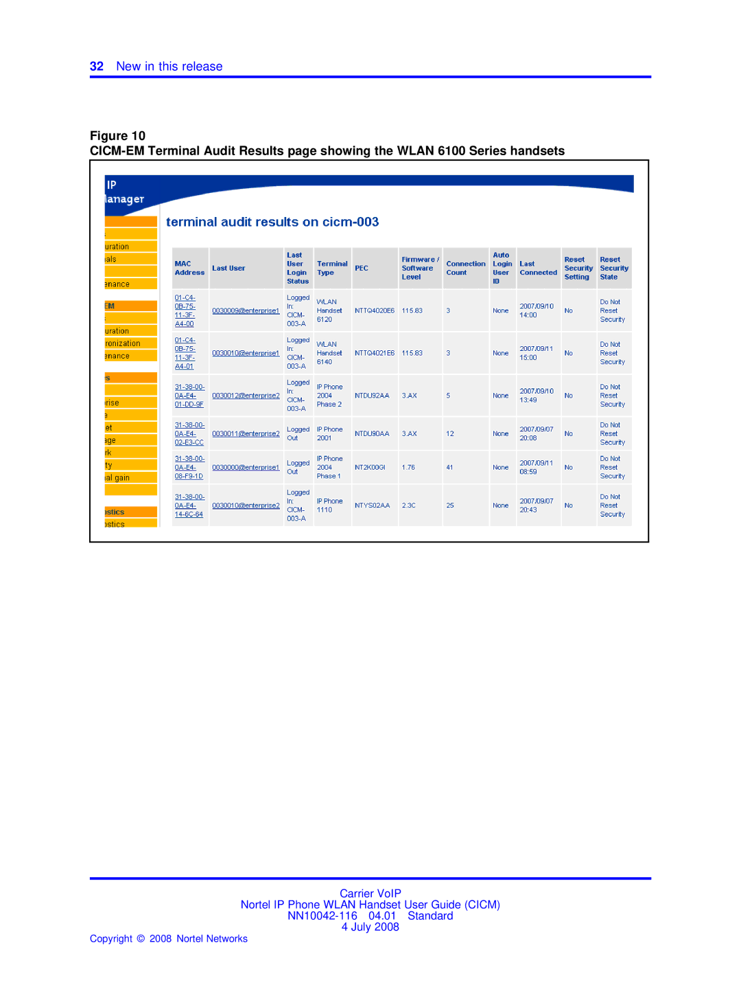 Nortel Networks NN10042-116 manual New in this release 