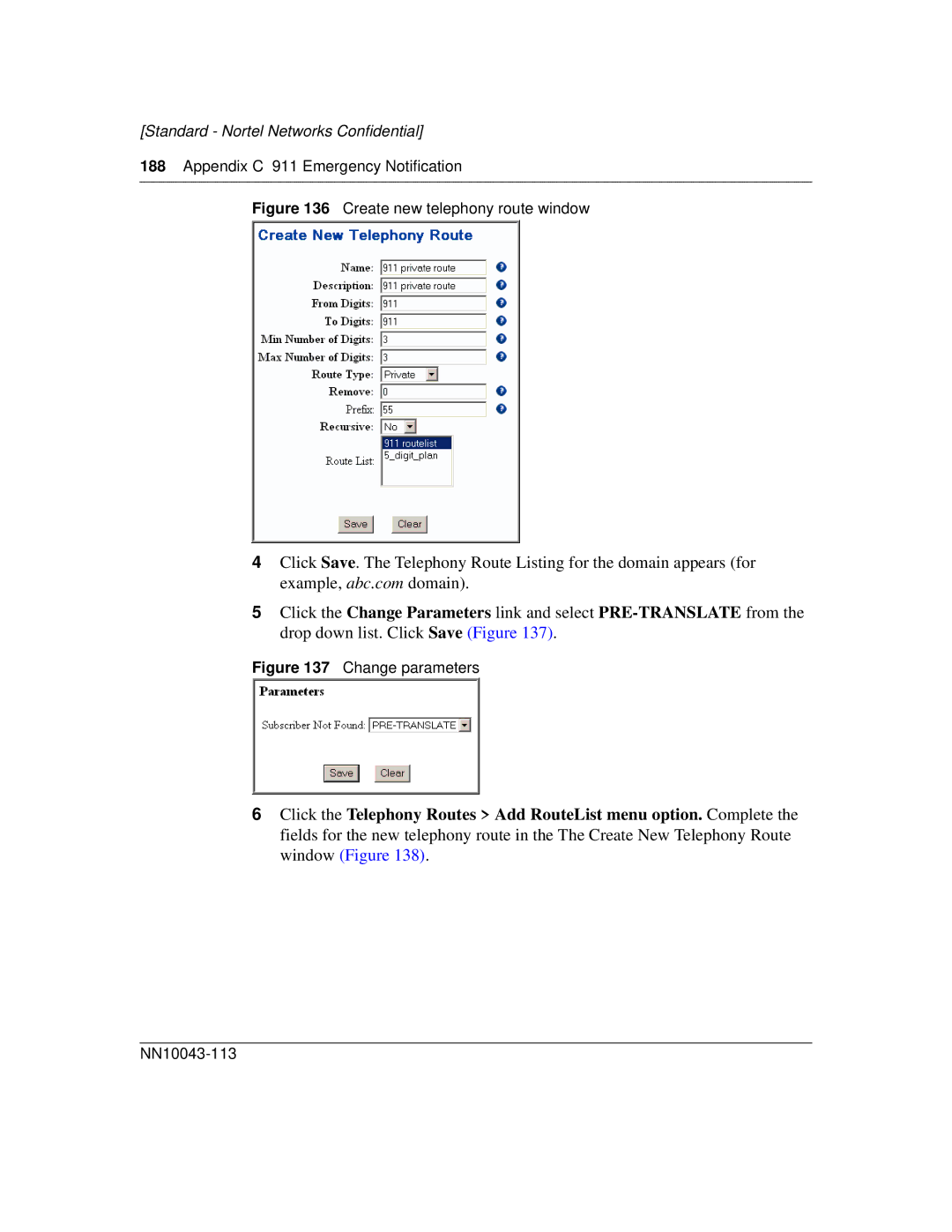 Nortel Networks NN10043-113 manual Change parameters 