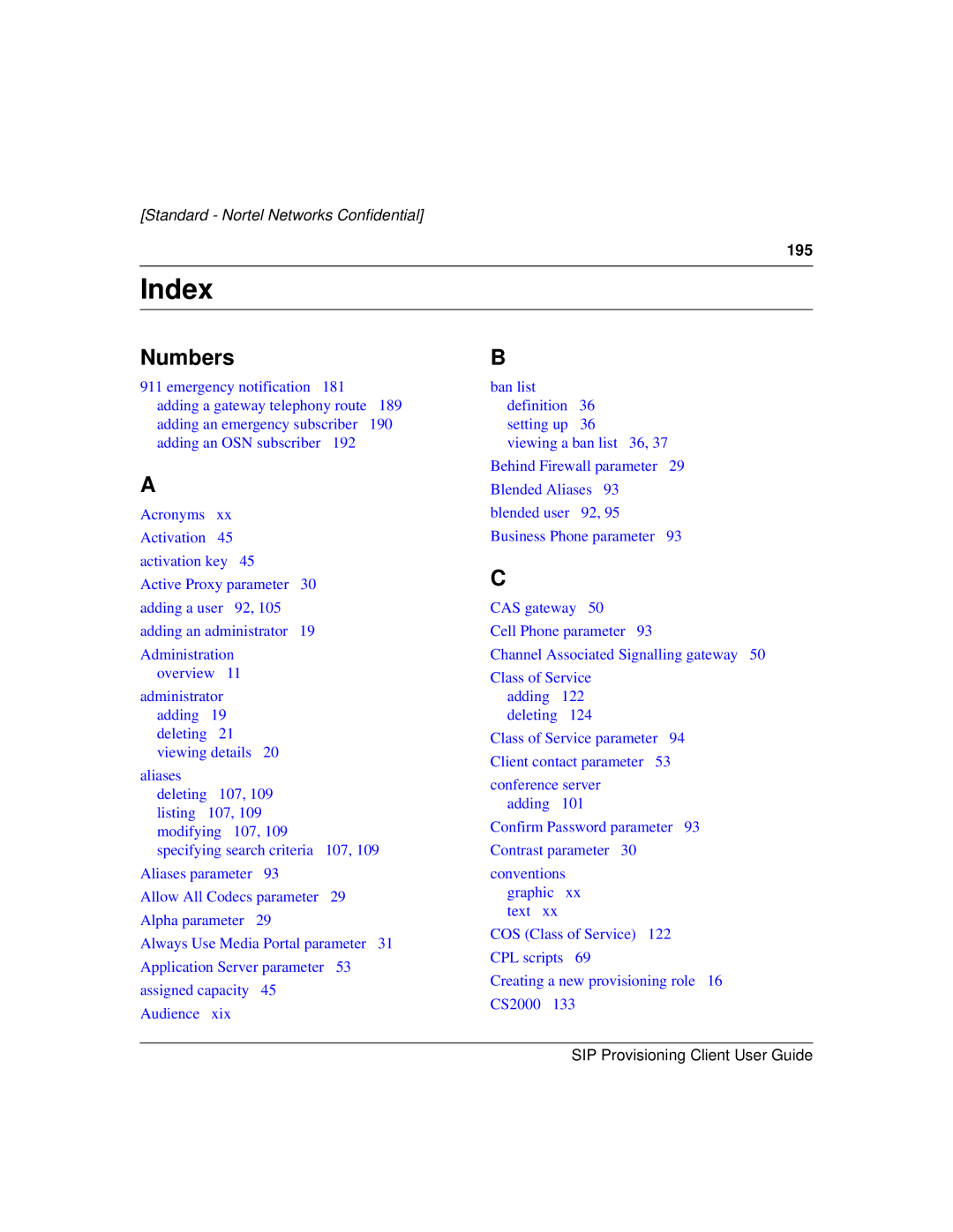 Nortel Networks NN10043-113 manual Index, Numbers 