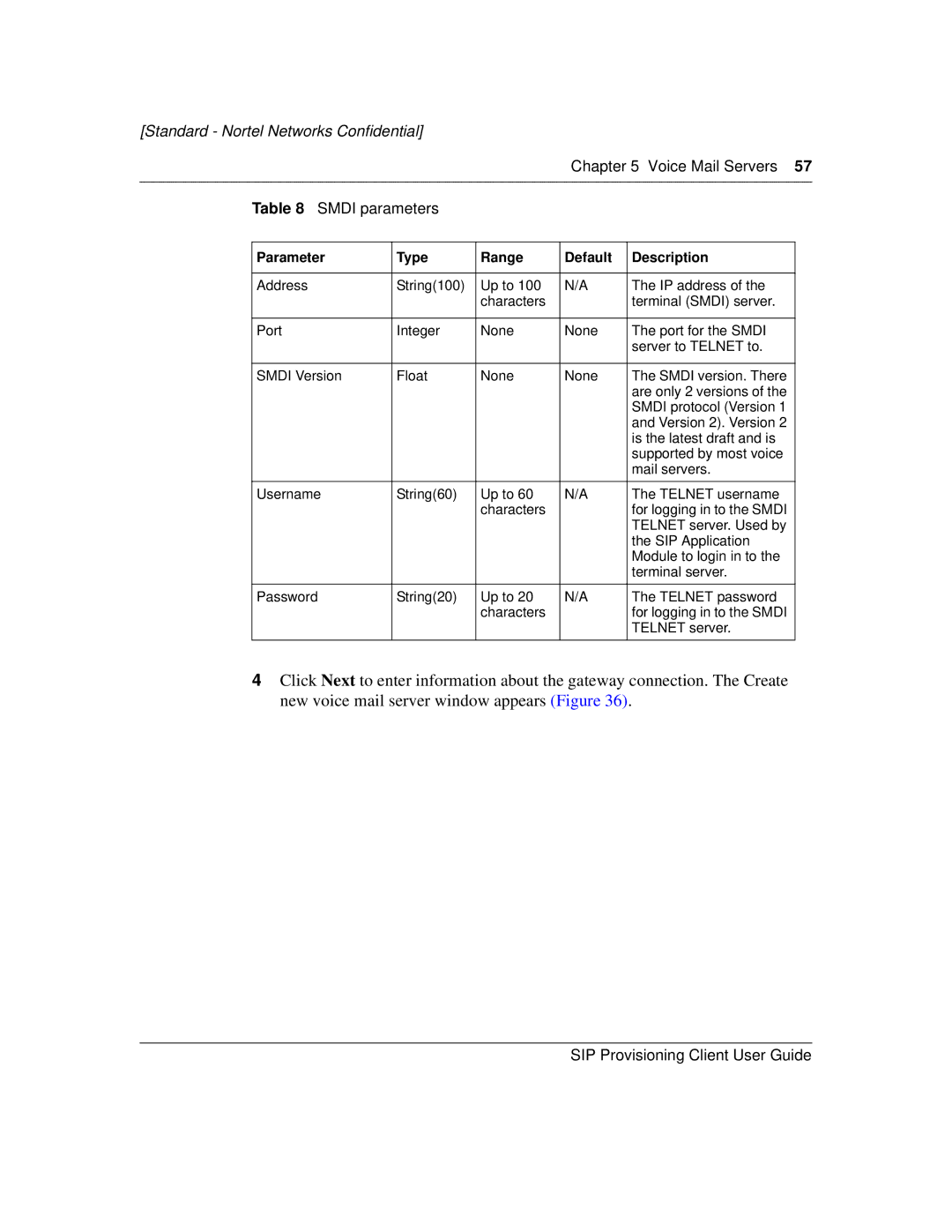 Nortel Networks NN10043-113 manual Voice Mail Servers Smdi parameters 