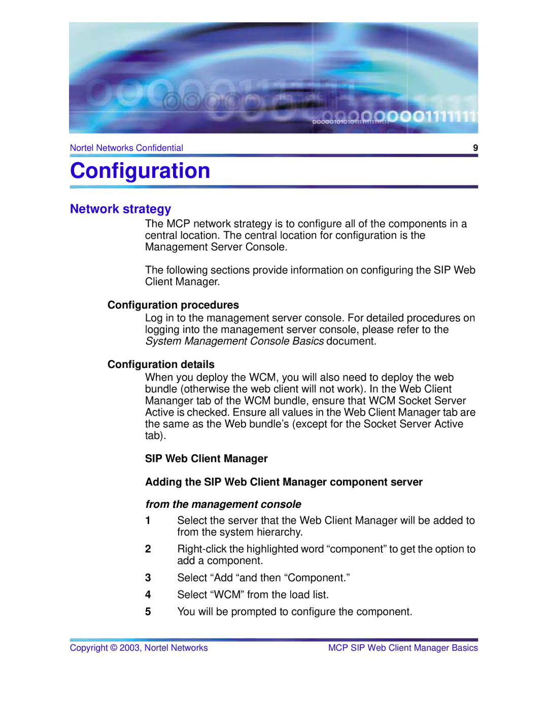 Nortel Networks NN10277-111 manual Network strategy, Configuration procedures, Configuration details 